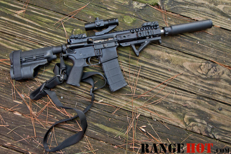 BPM CQC 300 BLK pistol and AAC SR-7 silencer.
