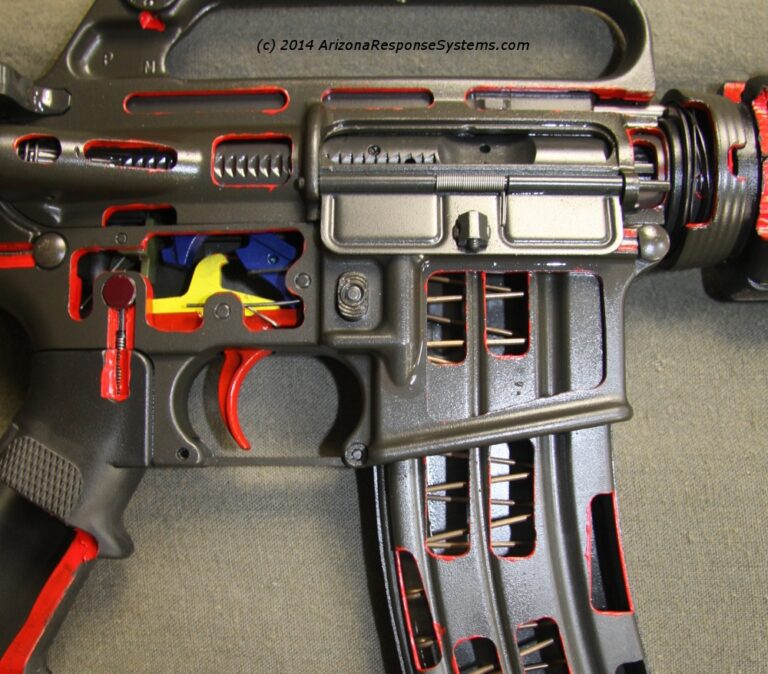 M-16 cut away, inside of America’s favorite rifle.