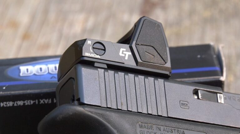 Crimson Trace RAD dovetail mounting kit and CT RAD electronic sight.